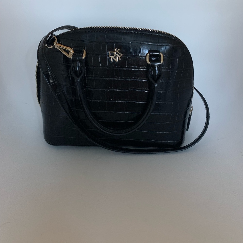 NWOT DKNY Black Croc Handbag